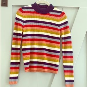 Madewell striped mockneck ribbed long sleeve